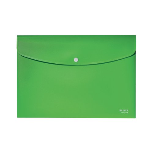 Leitz Recycle Document Wallet Plastic A4 Green (Pack of 10) 46780055 | LZ61102 | ACCO Brands