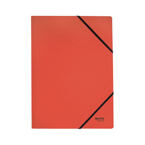 Leitz Recycle Card Folder/Elastic Bands A4 Red (Pack of 10) 39080025