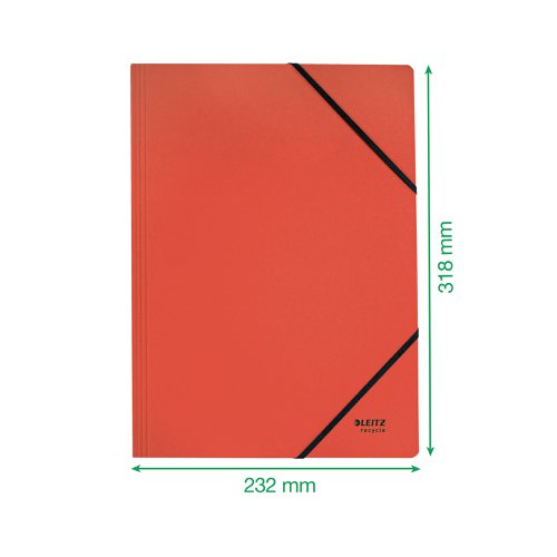 Leitz Recycle Card Folder/Elastic Bands A4 Red (Pack of 10) 39080025