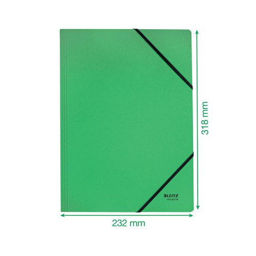 Leitz Recycle Card Folder Elastic Bands A4 Green (Pack of 10) 39080055