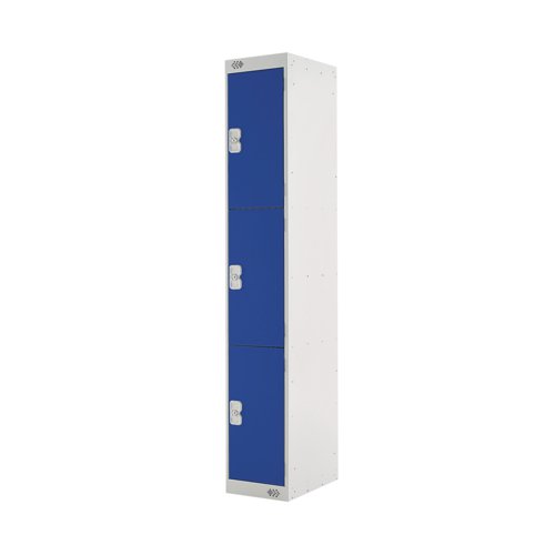 Three Compartment Locker 300x300x1800mm Blue Door MC00013