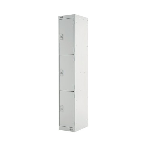 Three Compartment Locker 300x300x1800mm Light Grey Door MC00014