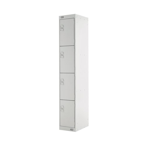 Four Compartment Locker 300x300x1800mm Light Grey Door MC00020