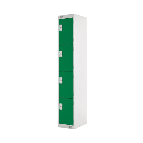 Four Compartment Locker 300x300x1800mm Green Door MC00022