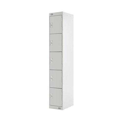 Five Compartment Locker 300x300x1800mm Light Grey Door MC00026