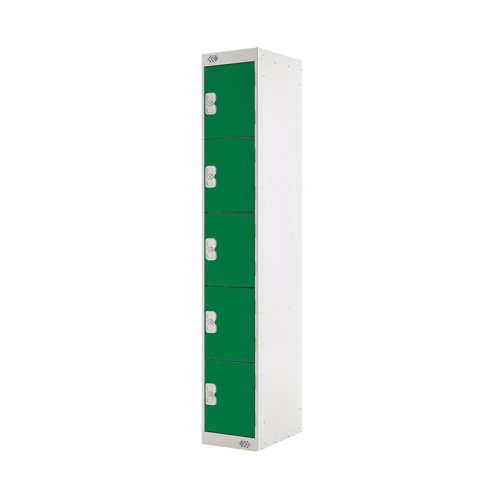 Five Compartment Locker 300x300x1800mm Green Door MC00028