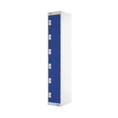 Six Compartment Locker 300x300x1800mm Blue Door MC00031