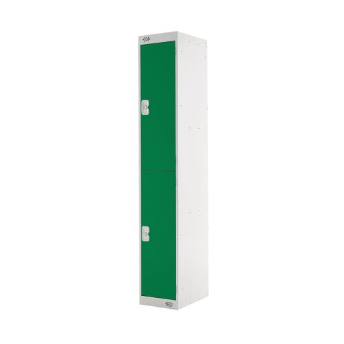 Two Compartment Locker 300x450x1800mm Green Door MC00046