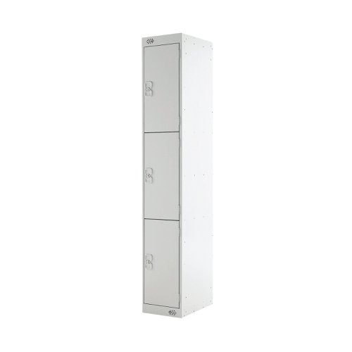 Three Compartment Locker 300x450x1800mm Light Grey Door MC00050