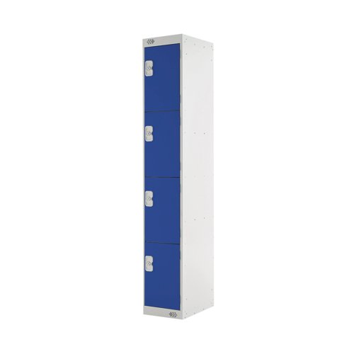 Four Compartment Locker 300x450x1800mm Blue Door MC00055