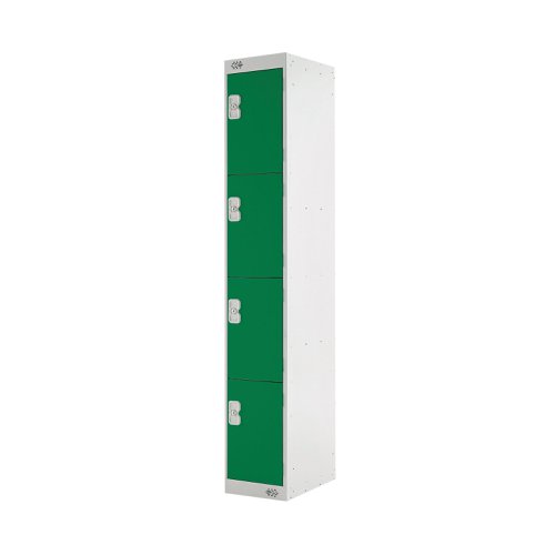 Four Compartment Locker 300x450x1800mm Green Door MC00058