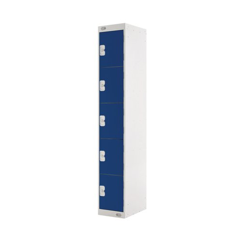 Five Compartment Locker 300x450x1800mm Blue Door MC00061