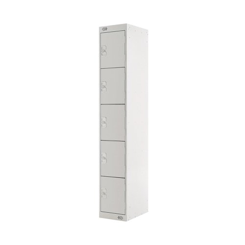 Five Compartment Locker 300x450x1800mm Light Grey Door MC00062