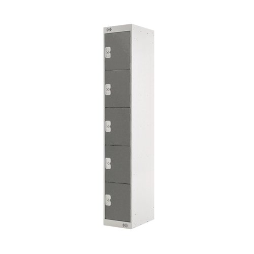 Five Compartment Locker 300x450x1800mm Dark Grey Door MC00063