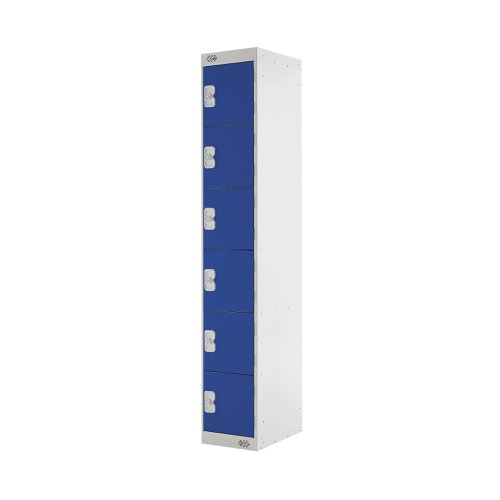 Six Compartment Locker 300x450x1800mm Blue Door MC00067