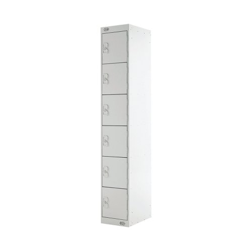 Six Compartment Locker 300x450x1800mm Light Grey Door MC00068