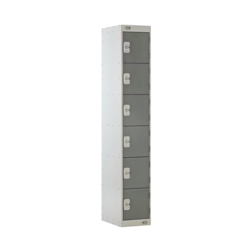 Six Compartment Locker 300x450x1800mm Dark Grey Door MC00069