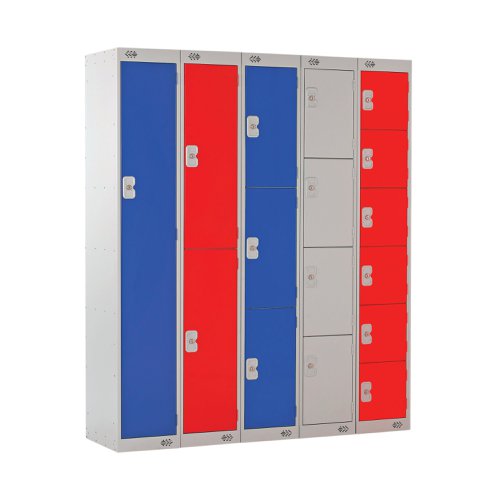 Express Standard Locker 1 Door 300x300x1800mm Light Grey/Blue MC00136