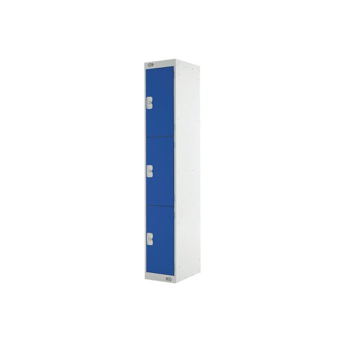 Express Standard Locker 3 Door 300x300x1800mm Light Grey/Blue MC00142