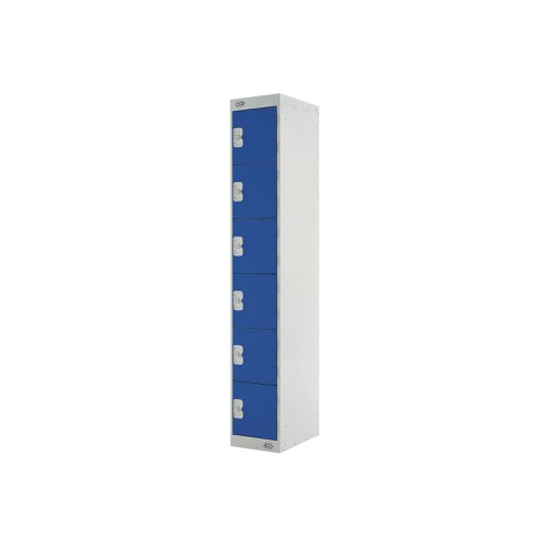 Six Compartment Express Standard Locker 300x450x1800mm Blue Door MC00163