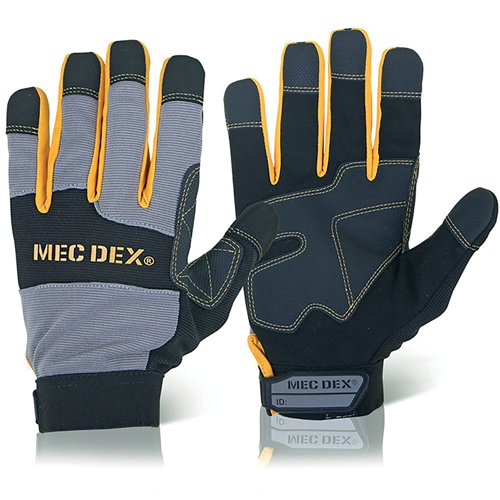 Mec DexWork Passion Impact Mechanics Gloves 1Pr Black/Grey S MECDY-713S