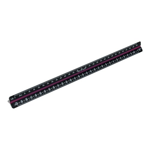 Linex Tri-Scale Ruler 30cm Aluminium Black H382