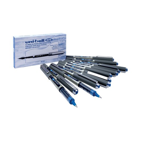 Uni-Ball UB-157 Eye Rollerball Pen Fine Blue (12 Pack) 162453000