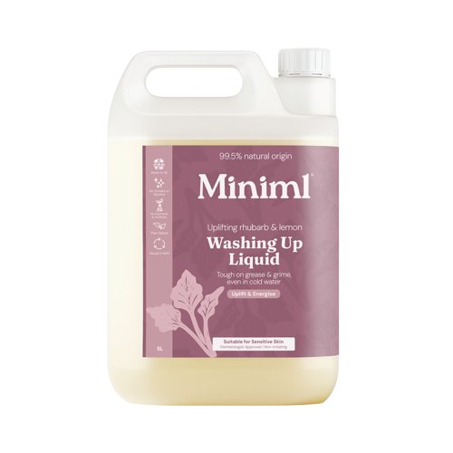 Miniml Washing Up Liquid Rhubarb+Lemon 5 Litres MIN294
