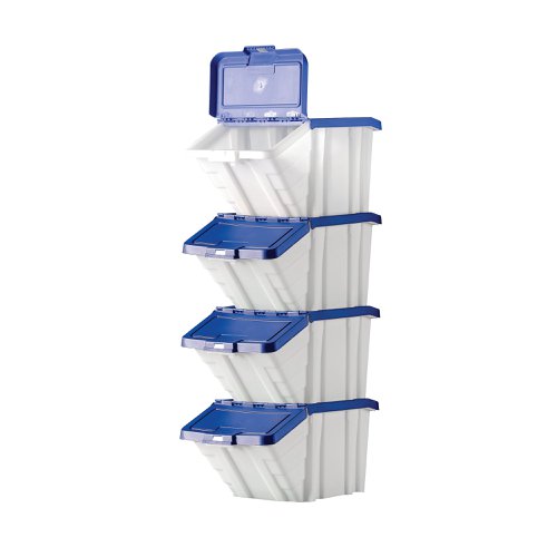 Barton Multifunctional Storage Bins Blue Lids (Pack of 4) 052101/4