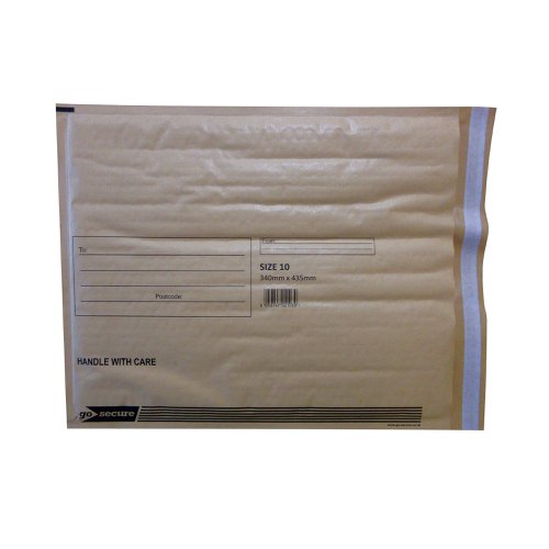 GoSecure Bubble Envelope Size 10 Internal Dimensions 340x435mm Gold (Pack of 50) ML10062