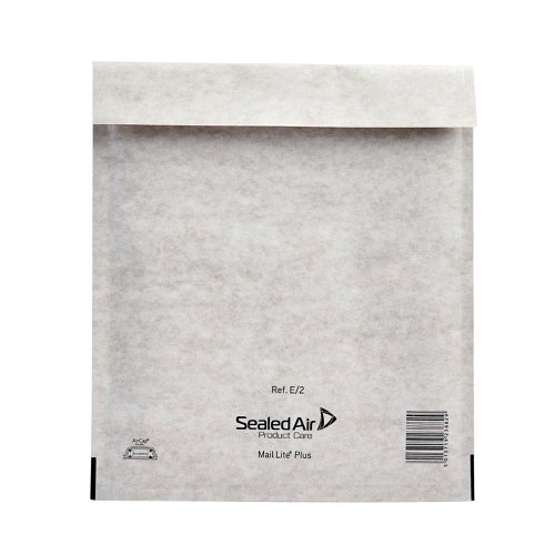 Mail Lite + Bubble Lined Postal Bag Size E/2 220x260mm Oyster White (Pack of 100) MLPE/2 | MQ23842 | Sealed Air Ltd