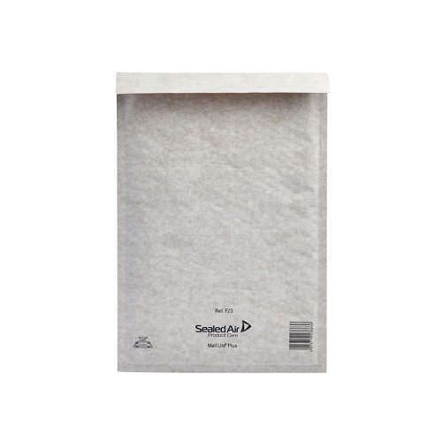 Mail Lite + Bubble Lined Postal Bag Size F/3 220x330mm Oyster White (Pack of 50) MLPF/3 | MQ23843 | Sealed Air Ltd