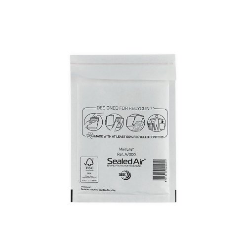 Mail Lite Bubble Postal Bag White A000 110x160 (Pack of 100) 101097838 | MQ27094 | Sealed Air Ltd