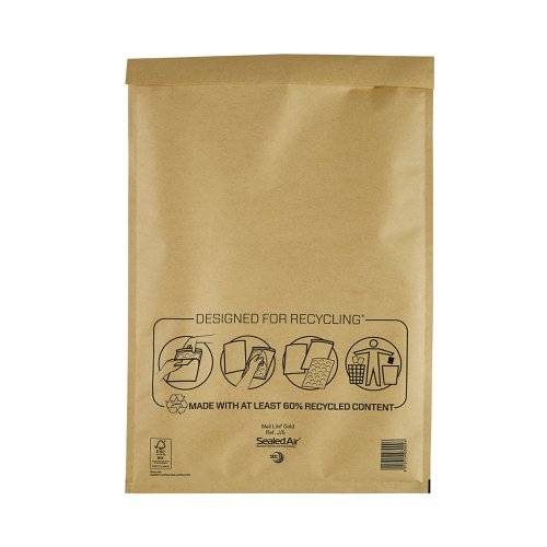 Mail Lite Bubble Postal Bag Gold J6-300x440 (Pack of 50) 101098098 | MQ27114 | Sealed Air Ltd