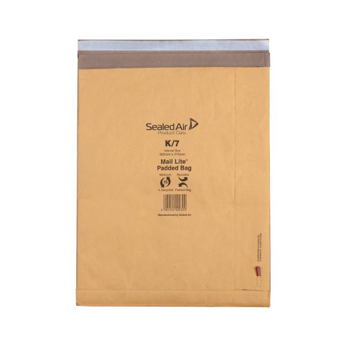 Mail Lite Padded Postal Bag Size K/7 365x476mm Gold (50 Pack) 100943514 | MQ29710 | Sealed Air Ltd