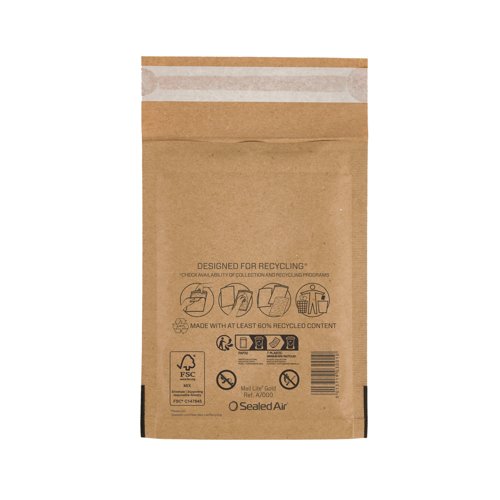 Sealed Air Mail Lite Bubble Postal Bag Gld A/000 Pack of 200 101273156