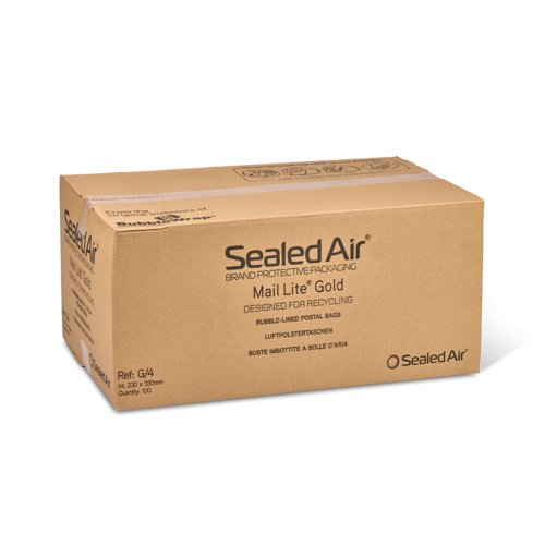 Sealed Air Mail Lite Bubble Postal Bag Gld G/4 Pack of 100 101273319