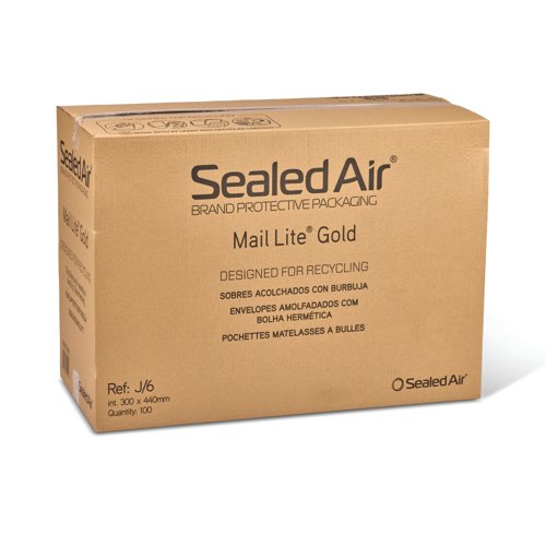 Sealed Air Mail Lite Bubble Postal Bag Gld J/6 Pack of 100 101273332