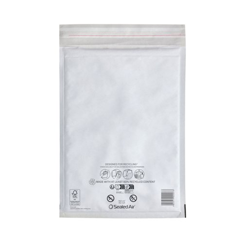 Sealed Air Mail Lite Bubble Postal Bag Wht G/4 Pack of 100 101273385