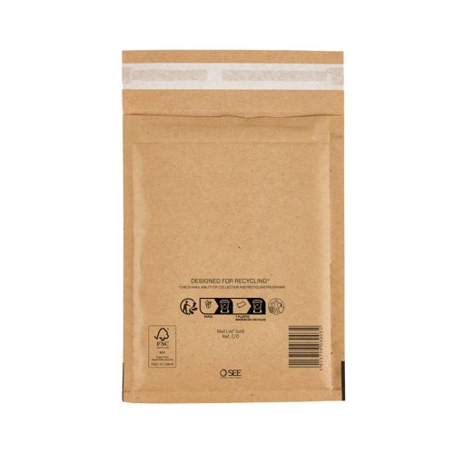 Sealed Air Bubble Lined Postal Bag Gold 150x210mm MLG C0 (Pack of 100) 103027402