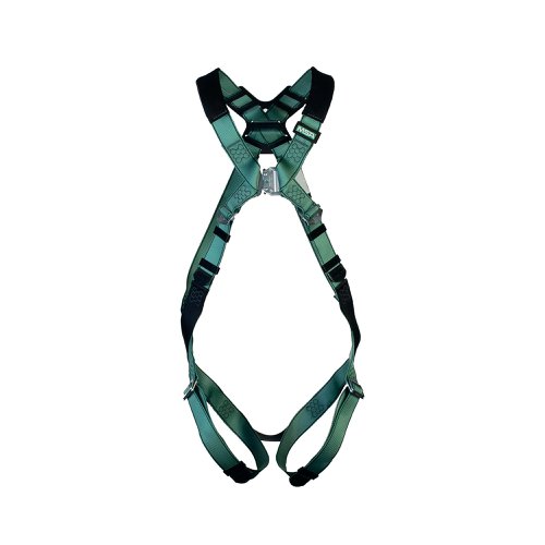 MSA V-Form Full Body Back D-Ring Qwik-Fit Safety Harness Green Standard