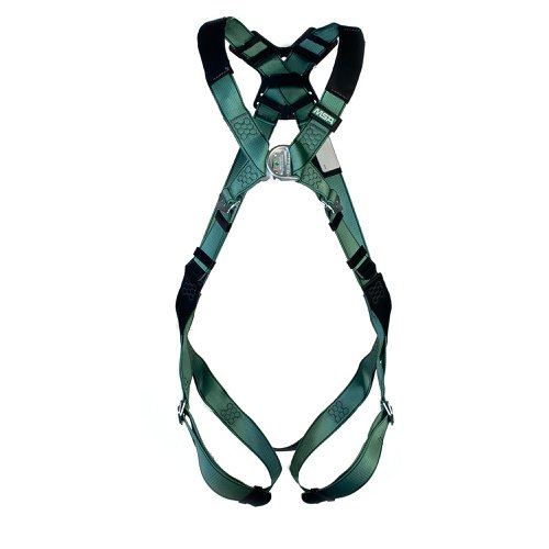 MSA V-Form Full Body Back Chest D-Ring Qwik-Fit Safety Harness Green Standard