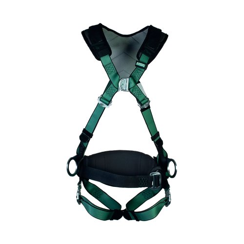 MSA XL V-Form + Back/Chest/Hip D-Ring Bayonet Harness W/W Belt Green Standard MSA10206055