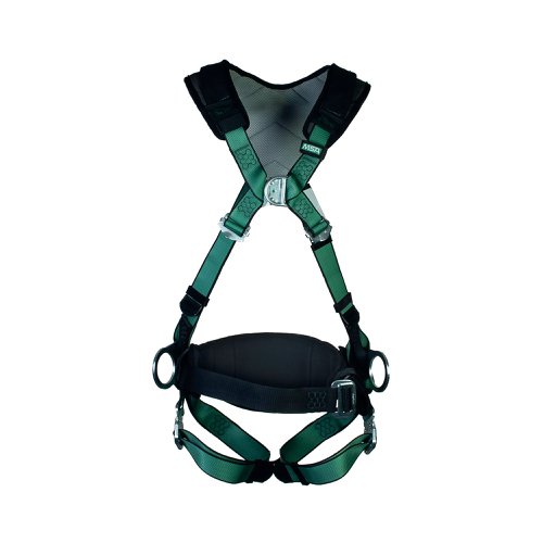 MSA XL V-Form + Back/Chest/Hip D-Ring Bayonet Harness W/W Belt Green XL MSA10206056