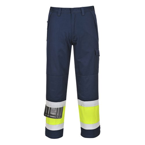 Portwest Hi Vis Modaflame Trousers XL Yellow/Navy