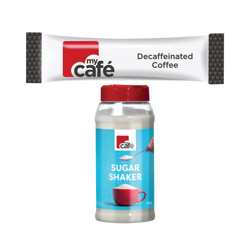 MyCafe Decaf Coffee Sticks Pack of 250 Buy 1 Get FOC Sugar Shaker 650g