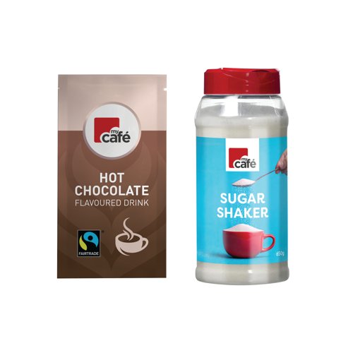MyCafe Hot Chocolate Sachets Pack of 100 Buy 1 Get FOC Sugar Shaker