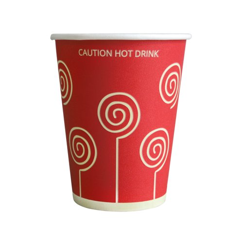 MyCafe Vending Cups Red Swirl 9oz (Pack of 1000) MYC10296
