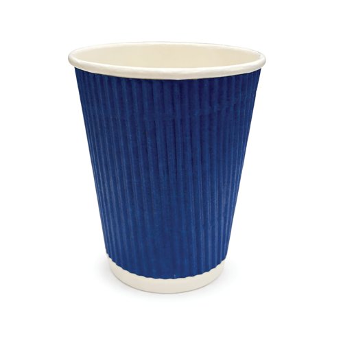 MyCafe Ripple Paper Cup 8oz Navy Blue Pack of 50 MYC10300