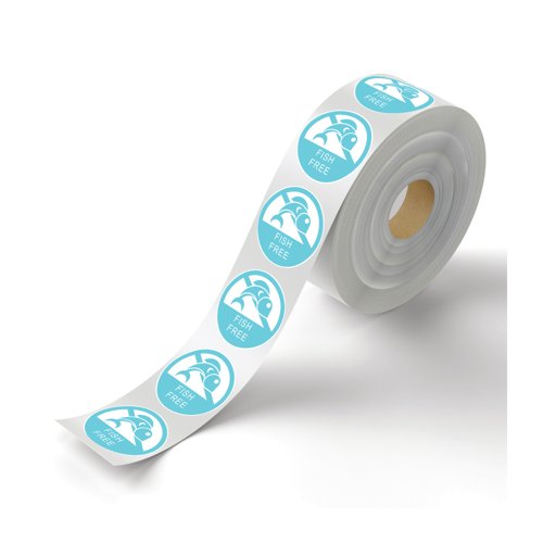MyCafe Food Label Fish Free 25mm Removable (Pack of 1000) MYC10622